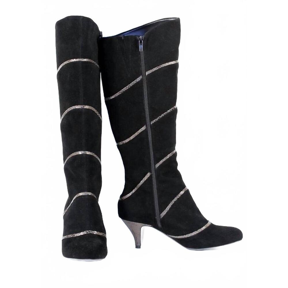 NEW SACHA LONDON women's florence suede boots in black